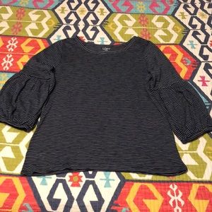 Loft outlet striped balloon sleeve top NWT